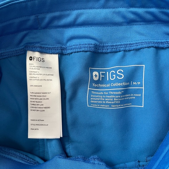 Figs Capri Blue High Rise Jogger Scrub Pants - Picture 4 of 5